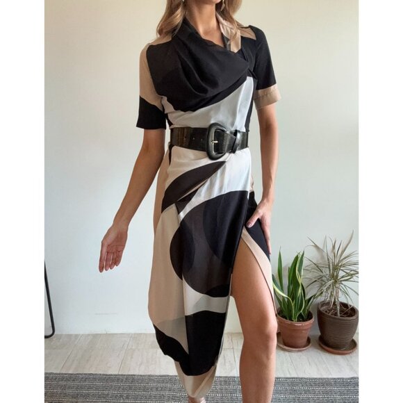 Vivienne Westwood Vintage SS 1999 Asymmetrical Silk Wrap Dress with Polka Dot M - Picture 7 of 8